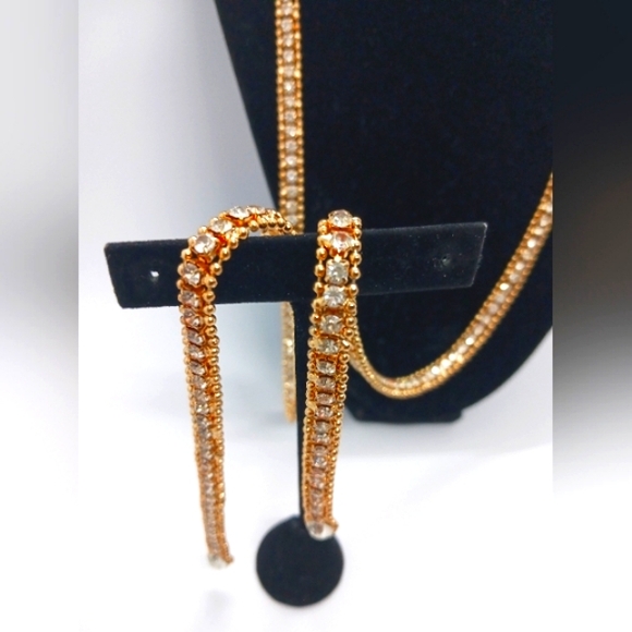 Gorgeous Gold & Rhinestone Chain Lot! 3 pieces Salvaged - Picture 3 of 14